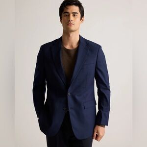 Stretch Wool Men's Navy Blazer